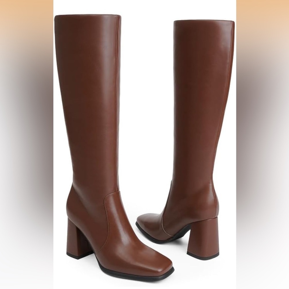 Elegant Brown Knee-High Boots - Picture 3 of 6